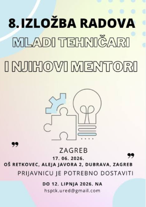 8. izložba radova – Mladi tehničari i njihovi mentori – 1. mjesto (nagrađen rad)