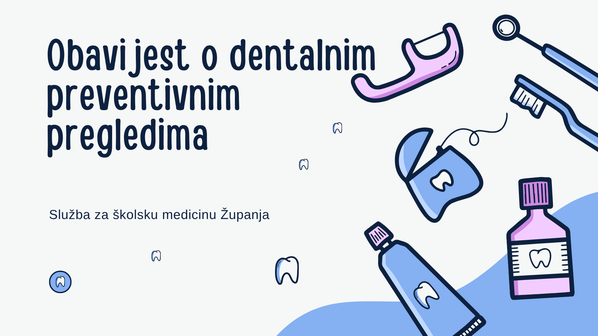 Blue and Pink Illustrated Dental Health Presentation